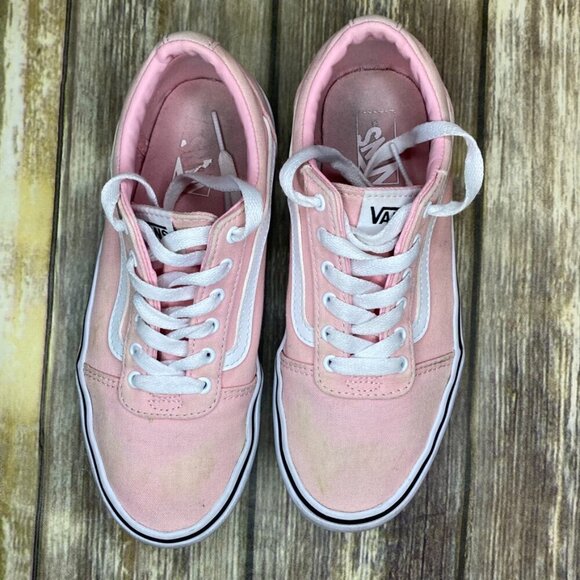 VANS Off The Wall Girl's Light Pink Low Top Skater Style Sneakers Size 4 - Picture 6 of 8